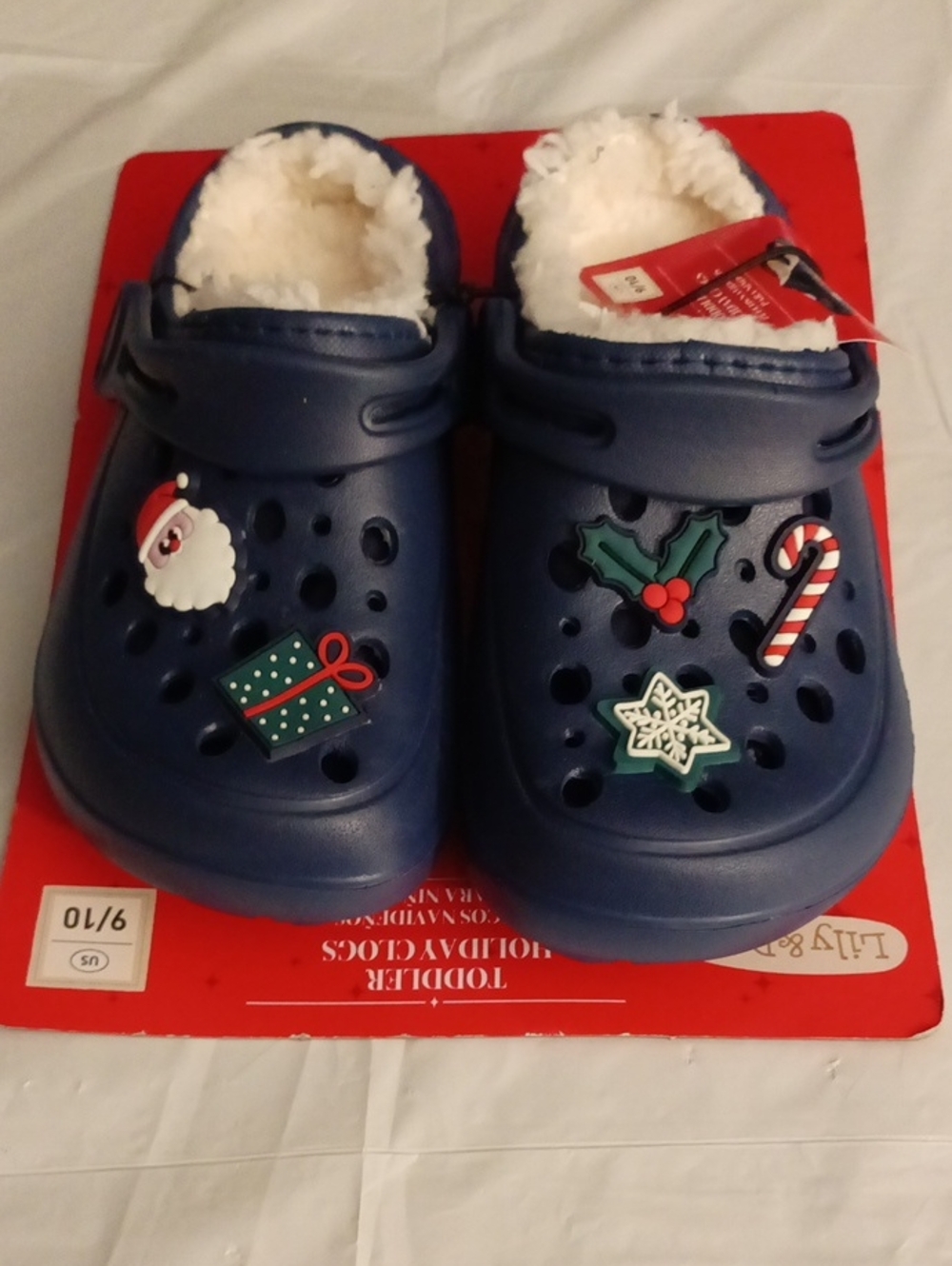 Lilly & Dan Toddler Holiday blue clogs size 9-10
